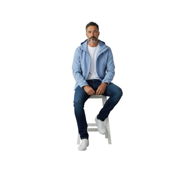 Ozark Trail Men's Light Blue Rain Jacket - Picture 14 of 16